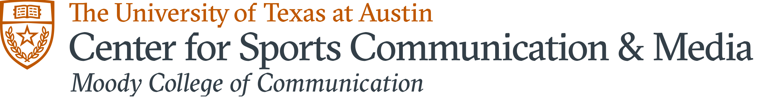 Shield logo for the Center for Sports Communication & Media